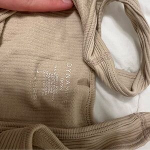 Dynamite Beige Ribbed Sleeveless Top